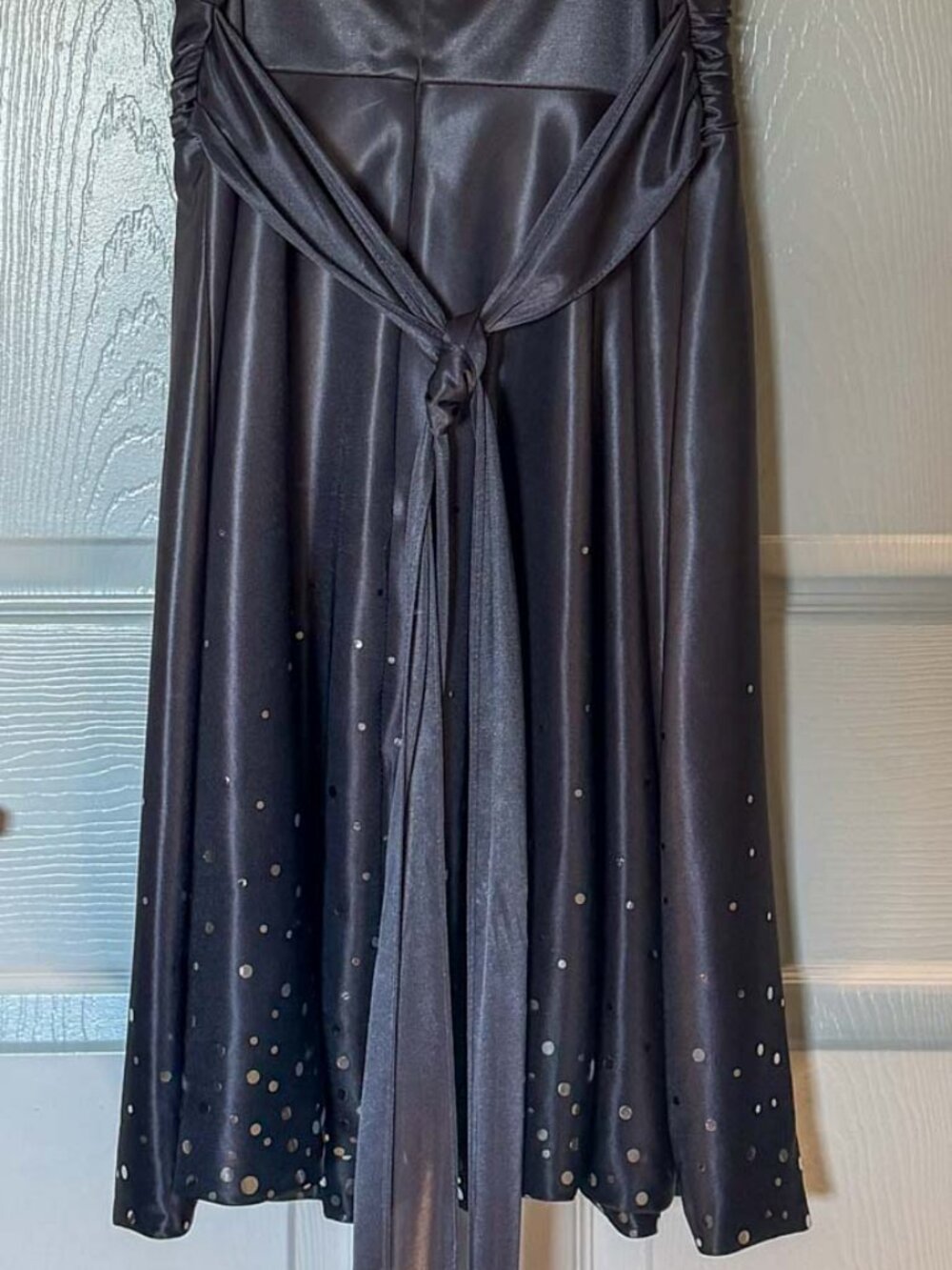 Gray Cocktail / Evening Dress Y2K USA Jump Apparel 9/10 Polka Dot Hem - Picture 5 of 13